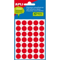Etikety APLI okrúhle 13 mm, červené