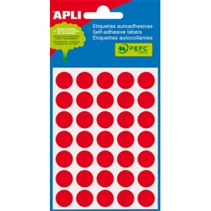 Etikety APLI okrúhle 13 mm, červené