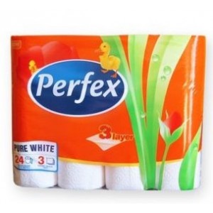 Perfex toaletný papier 3-vrstvový - hotelový papier, 24 ks