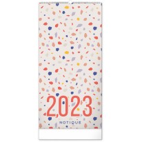 Nástenný plánovací kalendár Terazzo 2023, 21 × 42 cm