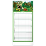 Nástenný rodinný plánovací kalendár Krtko 2024, 21 × 42 cm