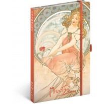 NOTIQUE Notes Alfons Mucha – Maliarstvo, linajkovaný, 13 x 21 cm