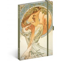 NOTIQUE Notes Alfons Mucha – Poézia, linajkovaný, 13 x 21 cm