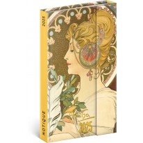 NOTIQUE Týždenný magnetický diár Alfons Mucha 2025, 13 x 21 cm