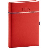 NOTIQUE Denný diár Tomy 2025, červeno-modrý, 15 x 21 cm
