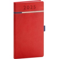 NOTIQUE Vreckový diár Tomy 2025, červeno-modrý, 9 x 15,5 cm