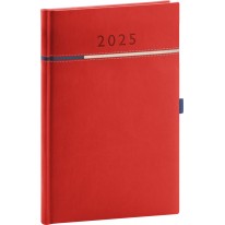 NOTIQUE Týždenný diár Tomy 2025, červeno-modrý, 15 x 21 cm