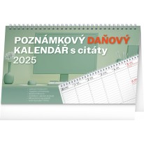 NOTIQUE Stolový kalendár Poznámkový daňový s citátmi CZ 2025, 25 x 14,5 cm