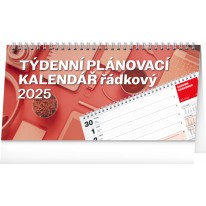 NOTIQUE Stolový kalendár Plánovací riadkový CZ 2025, 25 x 12,5 cm