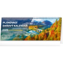 NOTIQUE Stolový kalendár Plánovací daňový s fotografiami 2025, 33 x 12,5 cm