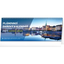 NOTIQUE Stolový kalendár Plánovací daňový – Svetová mesta 2025, 33 x 12,5 cm