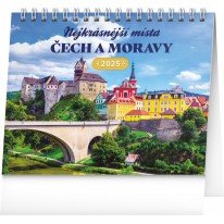 NOTIQUE Stolový kalendár Najkrajšie miesta Čech a Moravy 2025, 16,5 x 13 cm