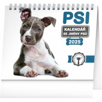 NOTIQUE Stolový kalendár Psy – s menami psov 2025, 16,5 x 13 cm, 16,5 x 13 cm