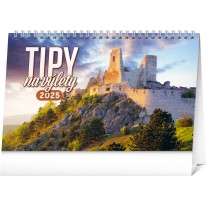 NOTIQUE Stolový kalendár Tipy na výlety 2025, 23,1 x 14,5 cm