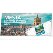 NOTIQUE Stolový kalendár Mesta CZ 2025 – 14-dňový, 33 x 14,5 cm