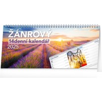 NOTIQUE Stolový kalendár Žánrový CZ 2025 – 14-dňový, 33 x 14,5 cm