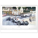 NOTIQUE Nástenný kalendár Oldtimers – Václav Zapadlík 2025, 64 x 42 cm