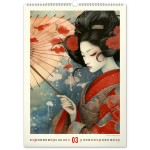 NOTIQUE Nástenný kalendár Vintage plagáty – japonské umenie 2025, 33 x 46 cm