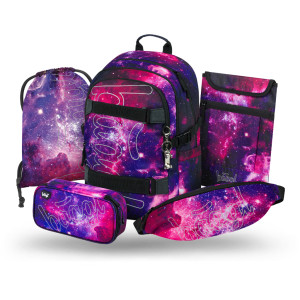 BAAGL SADA 5 Skate Galaxy: batoh, peračník, vrecko, ľadvinka, obal na notebook