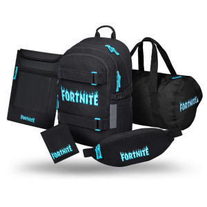 BAAGL SADA 5 Skate Fortnite Blue: batoh, športová taška, ľadvinka, obal na notebook, peňaženka GRS