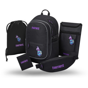 BAAGL SADA 5 Core Fortnite Llama: batoh, vrecko, ľadvinka, obal na notebook, peňaženka GRS
