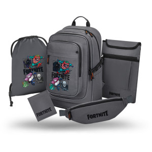 BAAGL SADA 5 Cubic Fortnite Squad: batoh, vrecko, ľadvinka, obal na notebook, peňaženka GRS