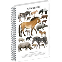 NOTIQUE Špirálový blok Animalium – Nepárnokopytníky, štvorčekovaný, A5