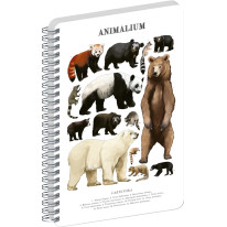 NOTIQUE Špirálový blok Animalium – Medveďovité šelmy, čistý, A4