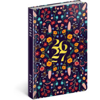 NOTIQUE 18-mesačný diár Petito – Flóra 2026/2027, 11 x 16 cm