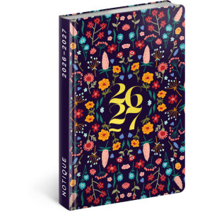 NOTIQUE 18-mesačný diár Petito – Flóra 2026/2027, 11 x 16 cm