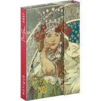 NOTIQUE Týždenný magnetický diár Alfons Mucha 2027, 11 x 16 cm
