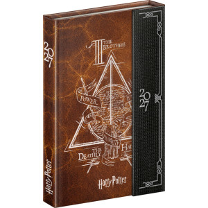 NOTIQUE Týždenný magnetický diár Harry Potter –  Dary smrti 2027, 11 x 16 cm