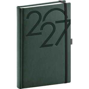 NOTIQUE Denný diár Ajax 2027, zelený, 15 x 21 cm
