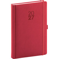 NOTIQUE Denný diár Diamante 2027, červený, 15 x 21 cm
