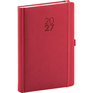 NOTIQUE Denný diár Diamante 2027, červený, 15 x 21 cm