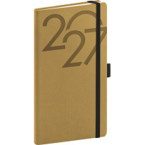 NOTIQUE Vreckový diár Ajax 2027, zlatý, 9 x 15,5 cm