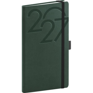NOTIQUE Vreckový diár Ajax 2027, zelený, 9 x 15,5 cm