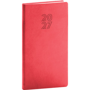 NOTIQUE Vreckový diár Aprint 2027, červený, 9 x 15,5 cm