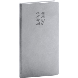 NOTIQUE Vreckový diár Aprint 2027, sivý, 9 x 15,5 cm