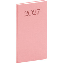 NOTIQUE Vreckový diár Biella 2027, ružový, 9 x 15,5 cm