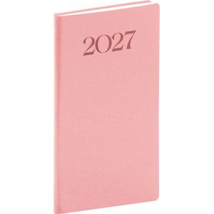 NOTIQUE Vreckový diár Biella 2027, ružový, 9 x 15,5 cm