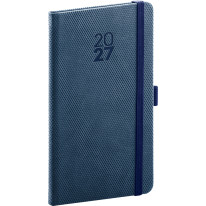 NOTIQUE Vreckový diár Diamante 2027, modrý, 9 x 15,5 cm