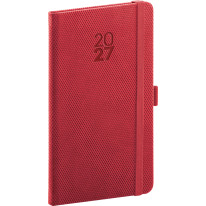 NOTIQUE Vreckový diár Diamante 2027, červený, 9 x 15,5 cm