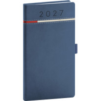 NOTIQUE Vreckový diár Tomy 2027, modro-červený, 9 x 15,5 cm
