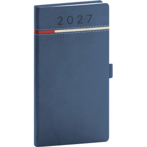 NOTIQUE Vreckový diár Tomy 2027, modro-červený, 9 x 15,5 cm