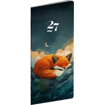 NOTIQUE Vreckový diár Spiaca líška CZ 2027, plánovací mesačný, 8 x 18 cm