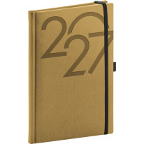 NOTIQUE Týždenný diár Ajax 2027, zlatý, 15 x 21 cm