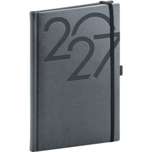 NOTIQUE Týždenný diár Ajax 2027, čierny, 15 x 21 cm