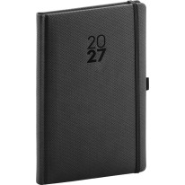NOTIQUE Týždenný diár Diamante 2027, čierny, 15 x 21 cm