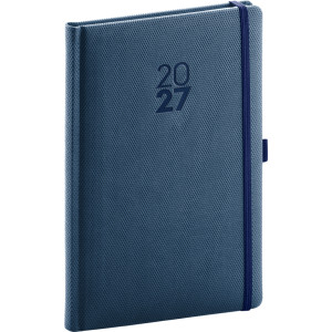 NOTIQUE Týždenný diár Diamante 2027, modrý, 15 x 21 cm